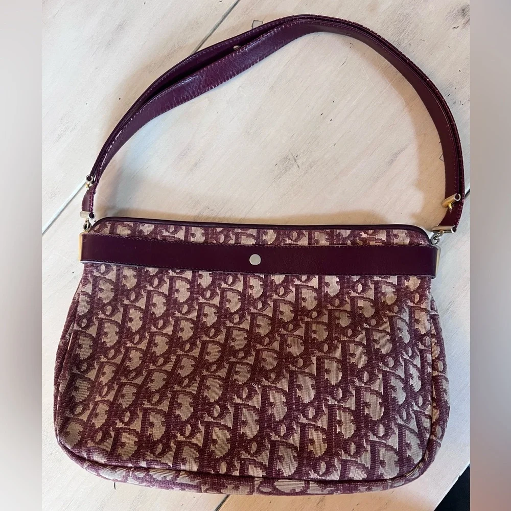 Christian Dior Vintage Burgandy Trotter Bag AUTHENTIC - Picture 4 of 9